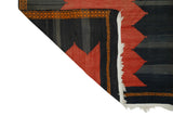 Saray / 4x13 Vintage Wool Turkish Kilim Runner Rug Back Side