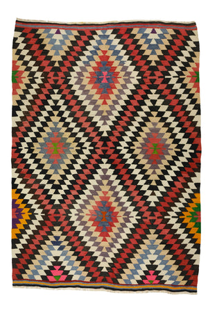 Rustic Vintage Area Kilim Rug