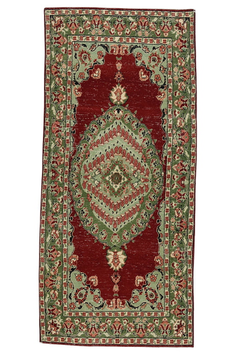 Senirkent / 3x8 Vintage Oriental Wool Area Rug Front Side