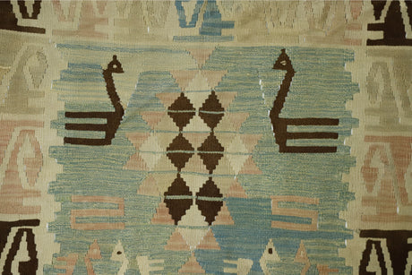 Sivaslı / 3x5 Tribal Vintage Boho Kilim Rug Close Up