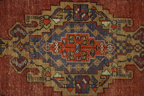 Sorkun / 4x10 Vintage Muted Oriental Carpet Close Up