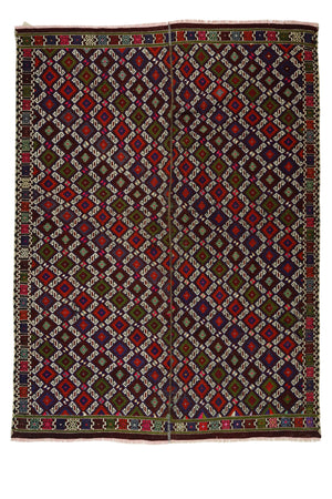 Vintage Bohemian Area Kilim Rug