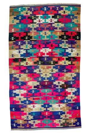 Multi-Color Vintage Boho Kilim