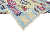 Tomarza / 3x5 Bohemian Wool Turkish Kilim Rug Texture