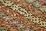Topraklık / 4x6 Vintage Oriental Handmade Kilim Rug Close Up