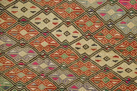 Topraklık / 4x6 Vintage Oriental Handmade Kilim Rug Close Up