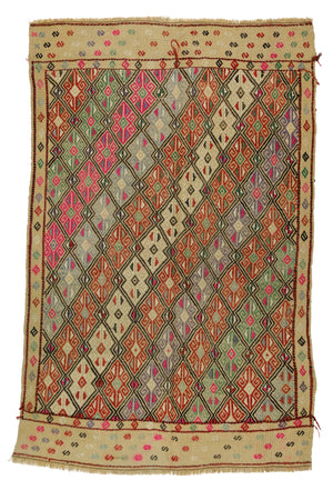 Vintage Oriental Handmade Kilim Rug