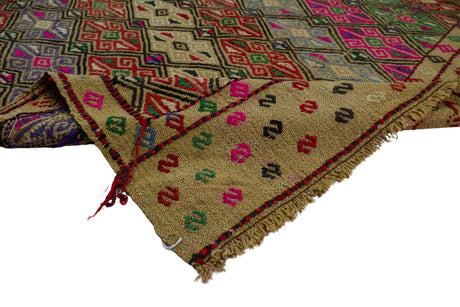 Topraklık / 4x6 Vintage Oriental Handmade Kilim Rug Texture