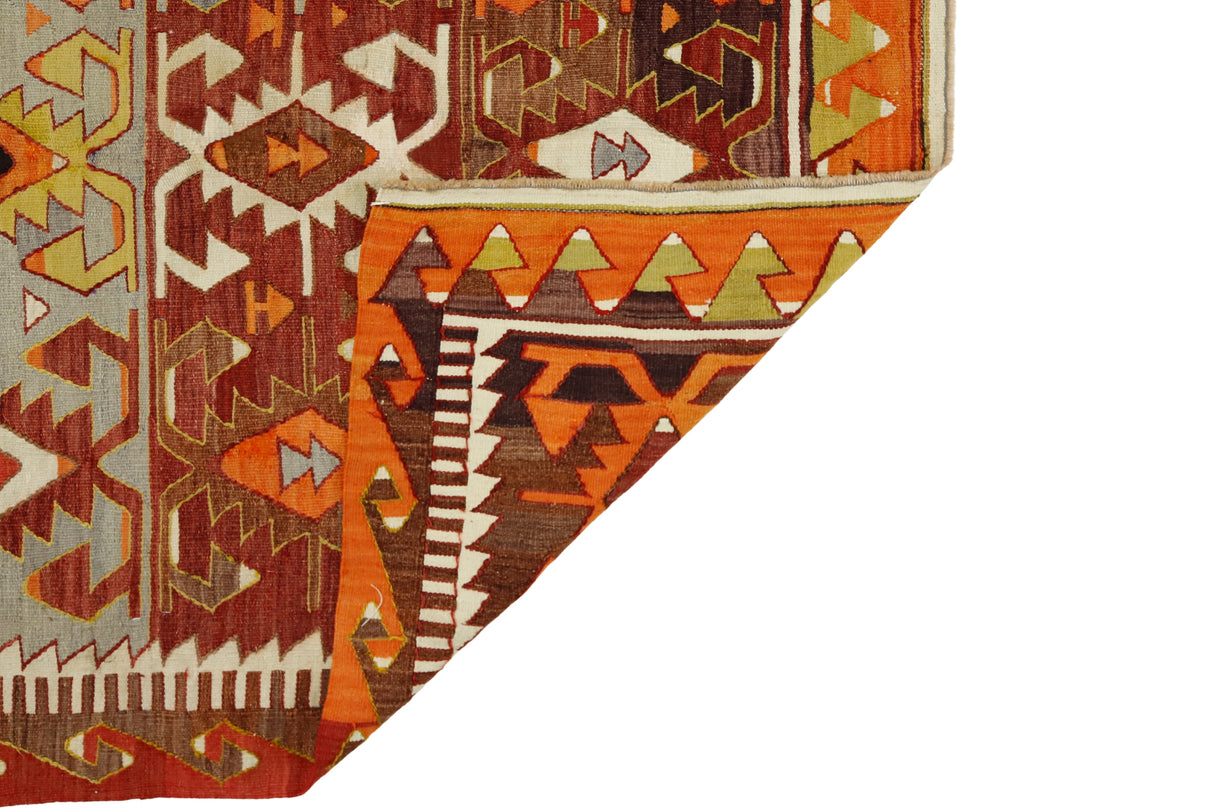 Toprakvadi / 5x10 Vintage Oriental Wool Kilim Rug Back Side