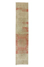 Ugurlu / 2x11 Vintage Handmade Pastel Rug Runner Front Side