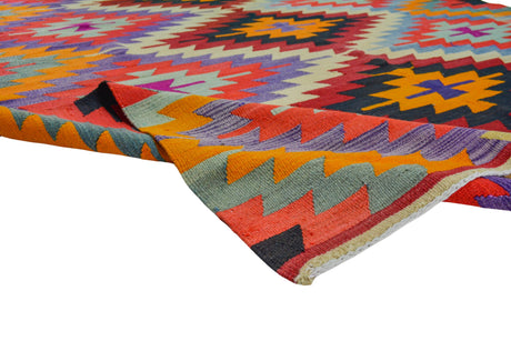 Uluyayla / 6x9 Multicolor Vintage Oriental Kilim Rug Texture