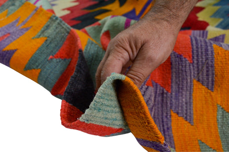 Uluyayla / 6x9 Multicolor Vintage Oriental Kilim Rug Thickness