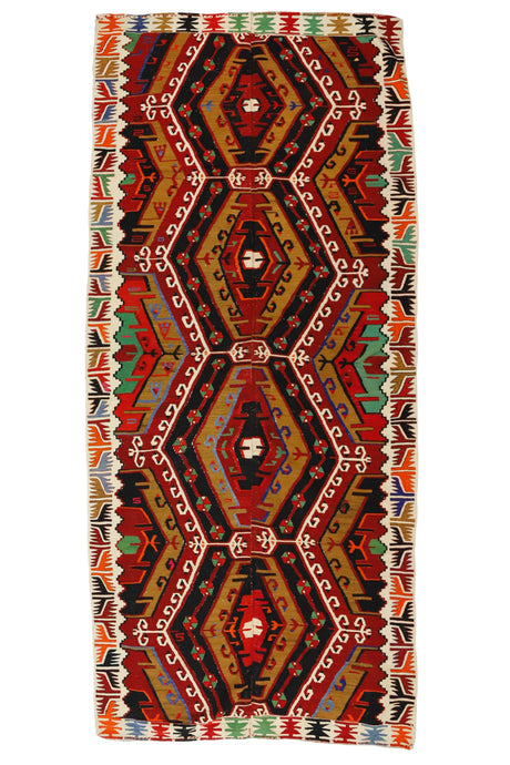 Yavi / 5x11 Oriental Vintage Wool Area Rug Front Side
