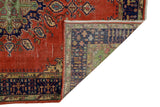 Yaylabelen / 7x9 Red Vintage Oriental Area Rug Back Side