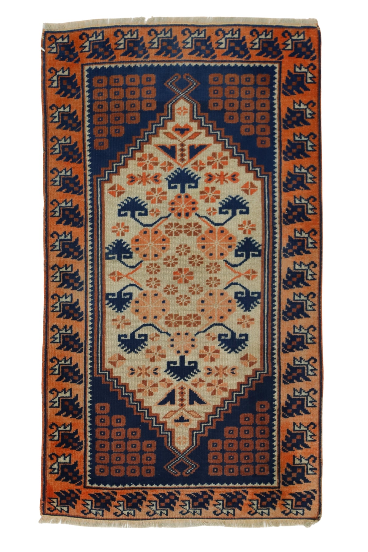 Yazlık / 2x3 Vintage Handmade Wool Area Rug Front Side