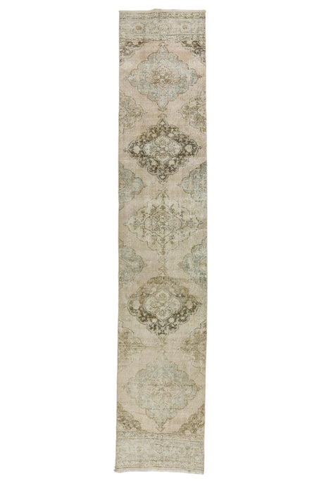Yurt / 2x13 Vintage Oriental Rug Runner Front Side